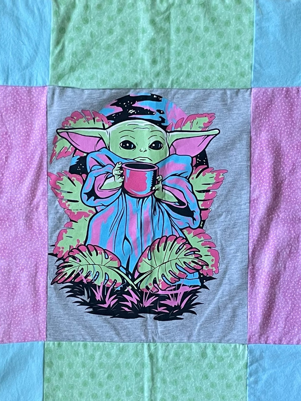 Upcycled Star Wars Grogu Baby Throw or Quilt